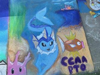 Chalk art: pokemon characters