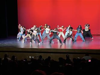 dancers red background