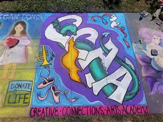 Chalk art: CCAA on fire