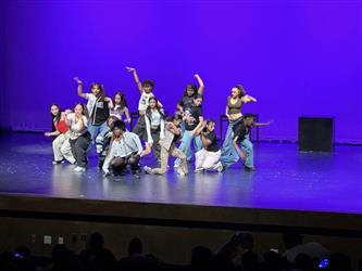 dancers on blue background